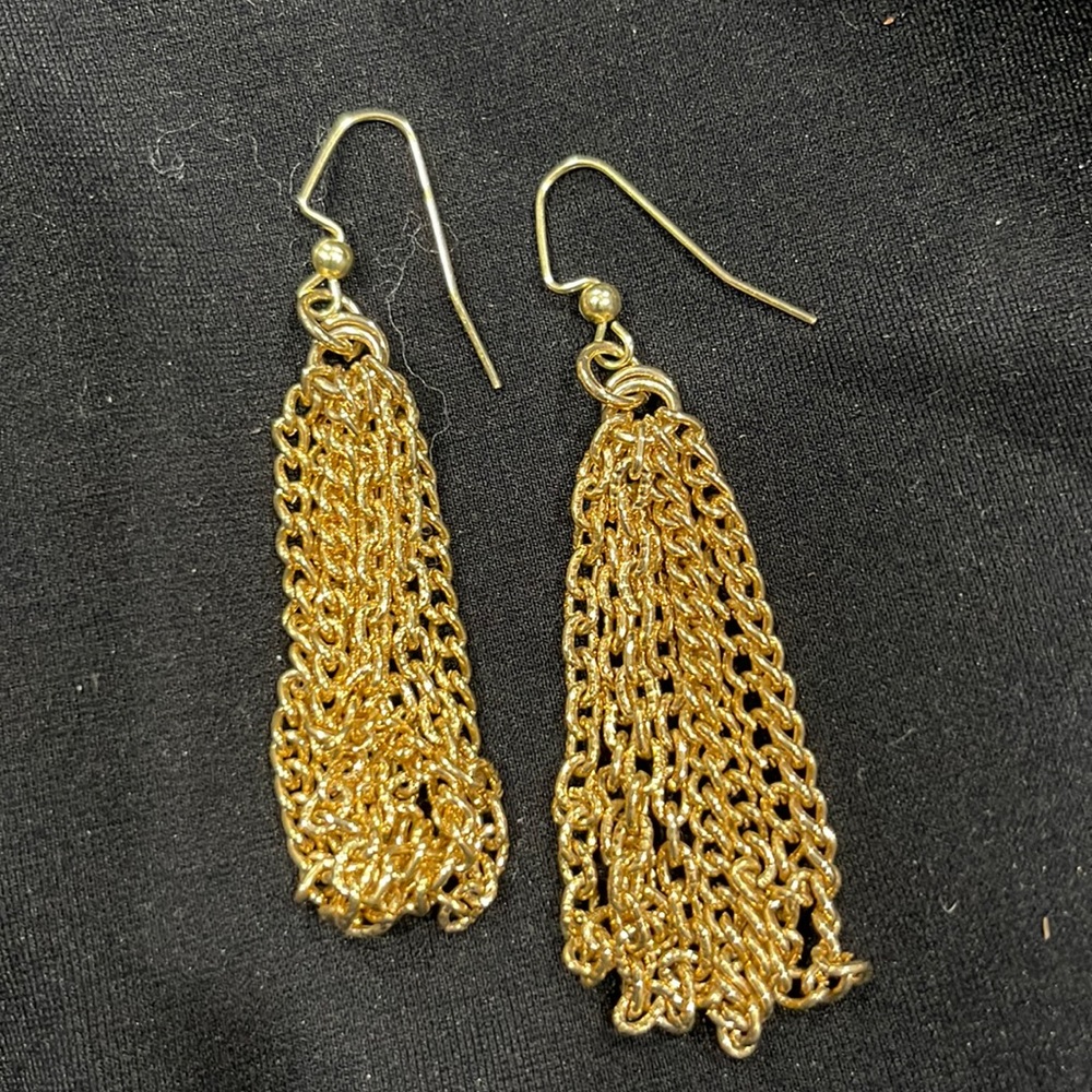 Gold Tone Chain Earrings